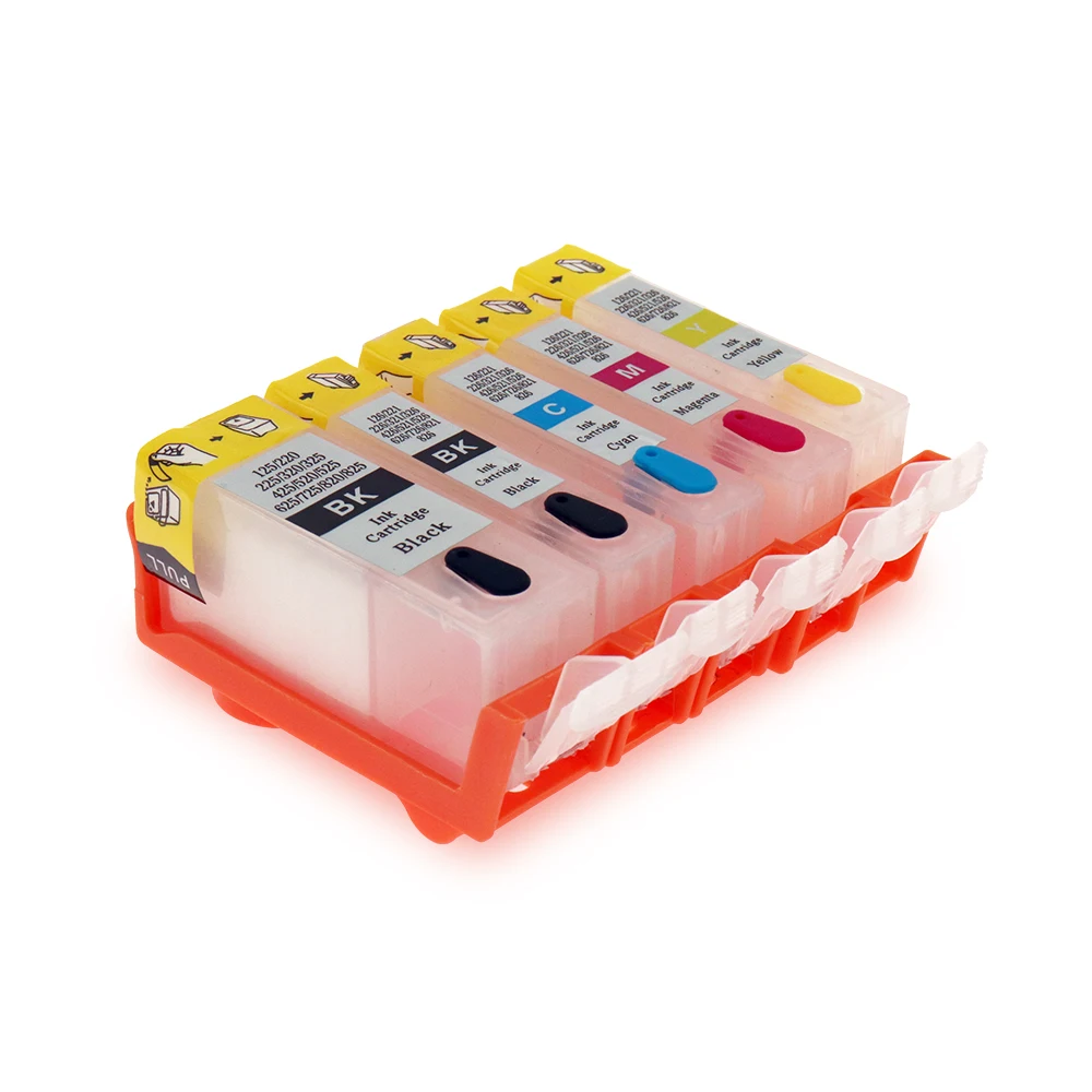 

5 Colors PGI-125 CLI-126 Refillable Ink Cartridges For Canon Pixma IP4810 IX6510 MG5210 MG6110 Printers Cartridge With ARC Chips