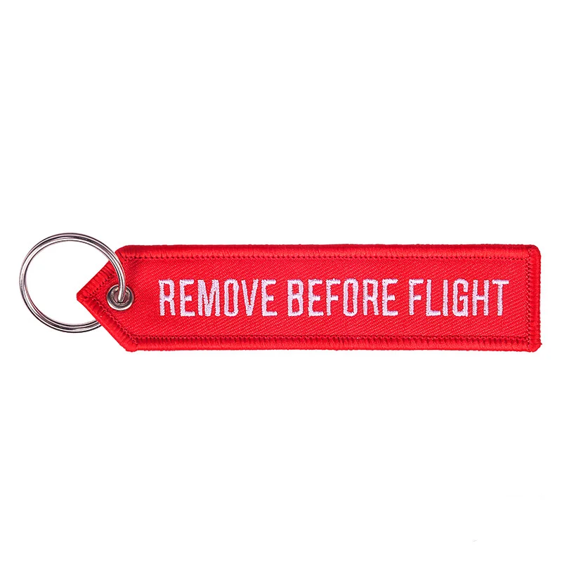 3 Pcs/Lot Remove Before Flight Key Chains for Aviation Gifts Embroidery Customize keyring Special Key Tags Jewelry sleutelhanger