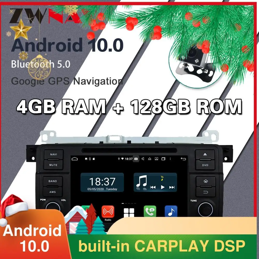 128GB Carplay Android 10.0 screen Car Multimedia DVD Player for BMW E46 WIF GPS Navi car Auto Video Radio Audio Stereo Head unit