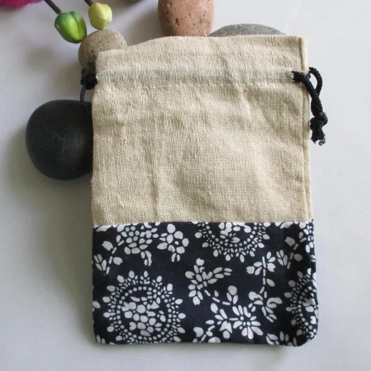 حار 5 قطعة/الوحدة أكياس قطنية جميلة 9.5X14 سنتيمتر/13X21 سنتيمتر زهرة تصميم مجوهرات تهمة عرض التعبئة الرباط هدية الحقائب أكياس صغيرة #5