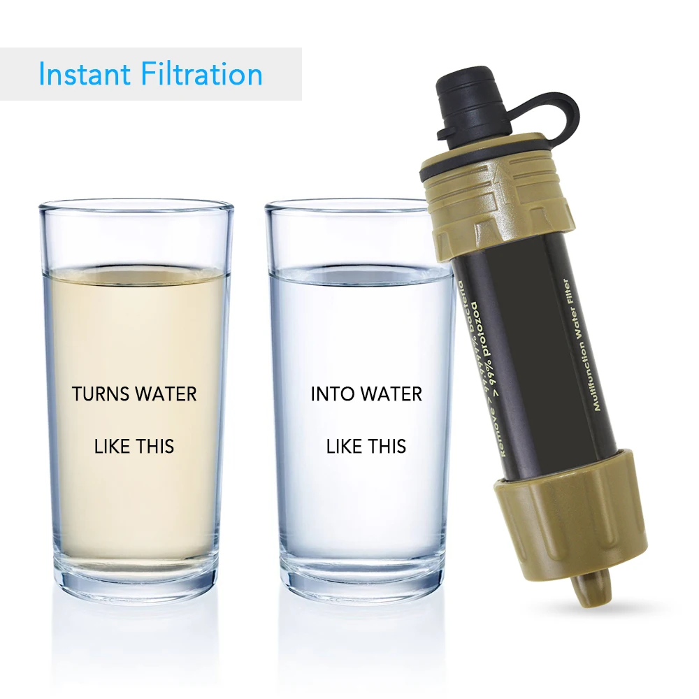 Outdoor Survival Water Purifier Water Filter Straw Water Mini Filter Filtration System for Outdoor Activities Emergency Life