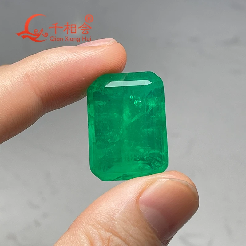 

20x28mm emerald shape natural crystal add glass green color loose stone