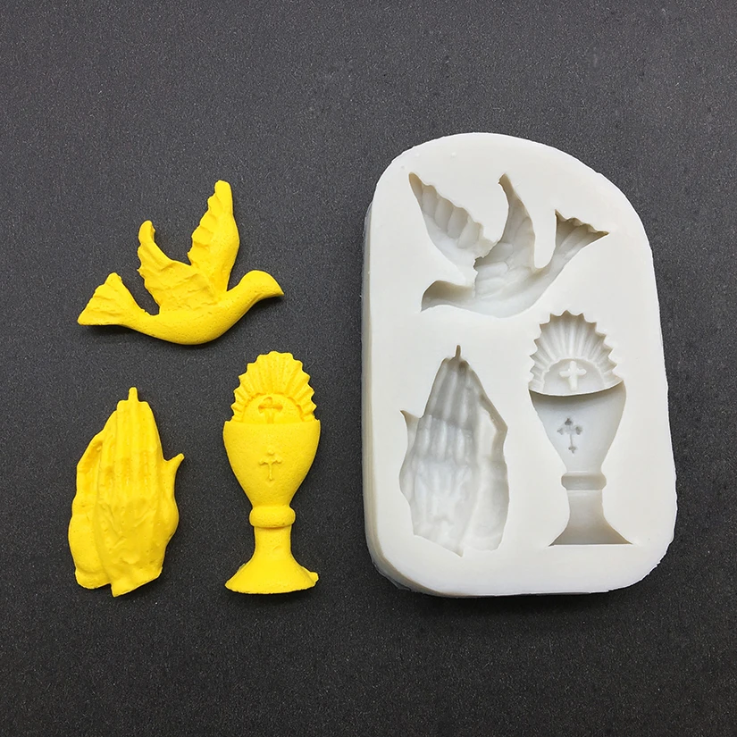 Dove Hand Cross Silicone Mold Sugarcraft Fondant Cake Decorating Tools Cupcake Baking Mold