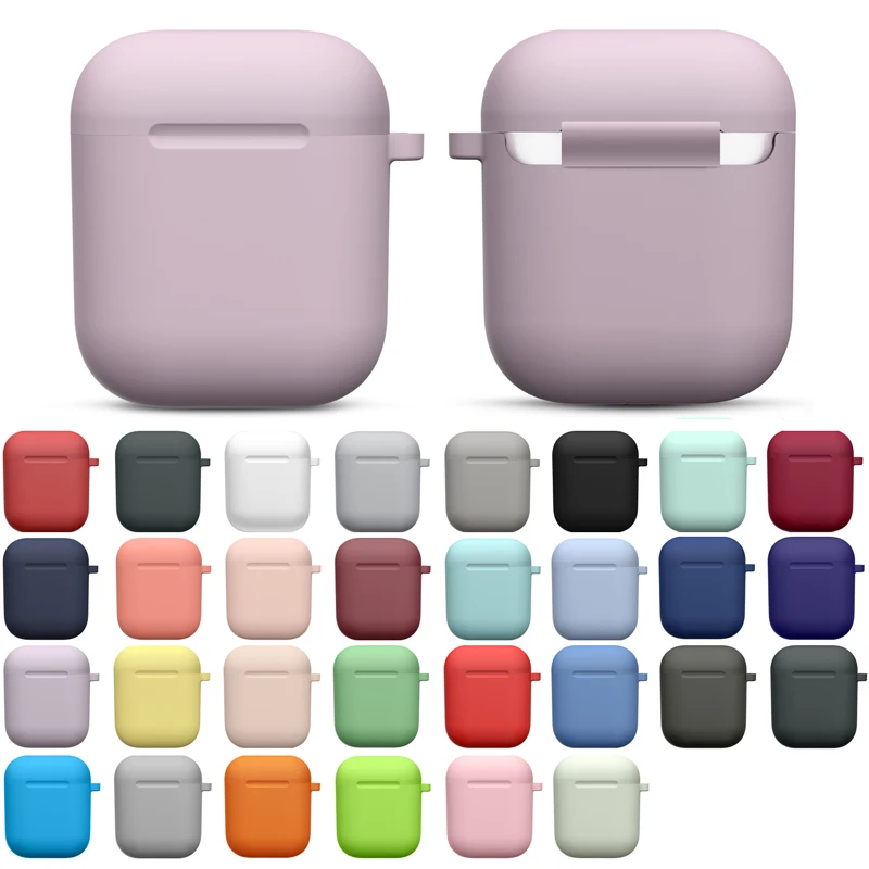 Fundas de silicona con gancho para Apple Airpods 1/2, Fundas protectoras a prueba de golpes para auriculares inalámbricos, fundas para airpods 2 y 1