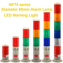 1Pcs 12VDC~AC NPT5-K-D With/Without Sound Multi-layer Combination Warning Light LED Waterproof Machine Tool Lamp Conjoined Base