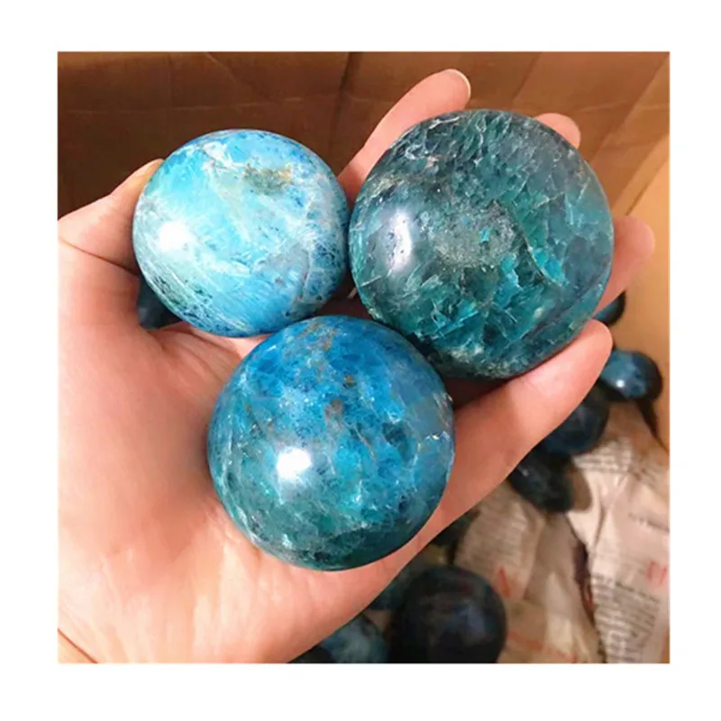 

Natural Blue Apatite Palm Stone Crystal Healing Gemtones For Home Decoration