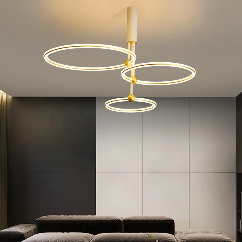 Nordic Led Ceiling Chandelier Simple Rings Pendant Lamp Dining Living Room Aluminium Hanging Light Decor Fixture Bedroom Luminai