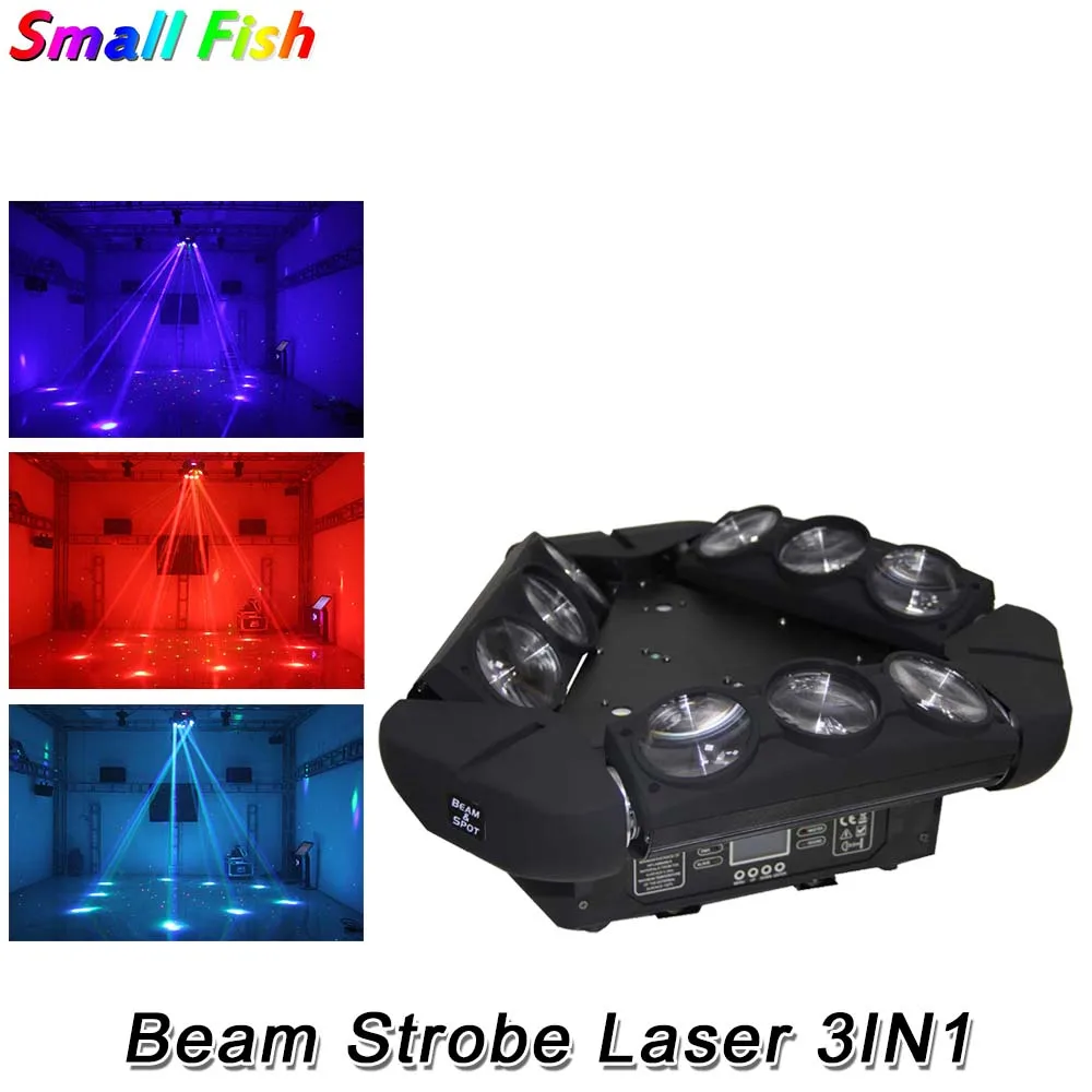 2Pcs 9X10W RGBW 4IN1 LED Moving Head Spider Light 15/45 CH DMX Stage Light Strobe Effect Dj Light 180MW RG Colors Laser Light