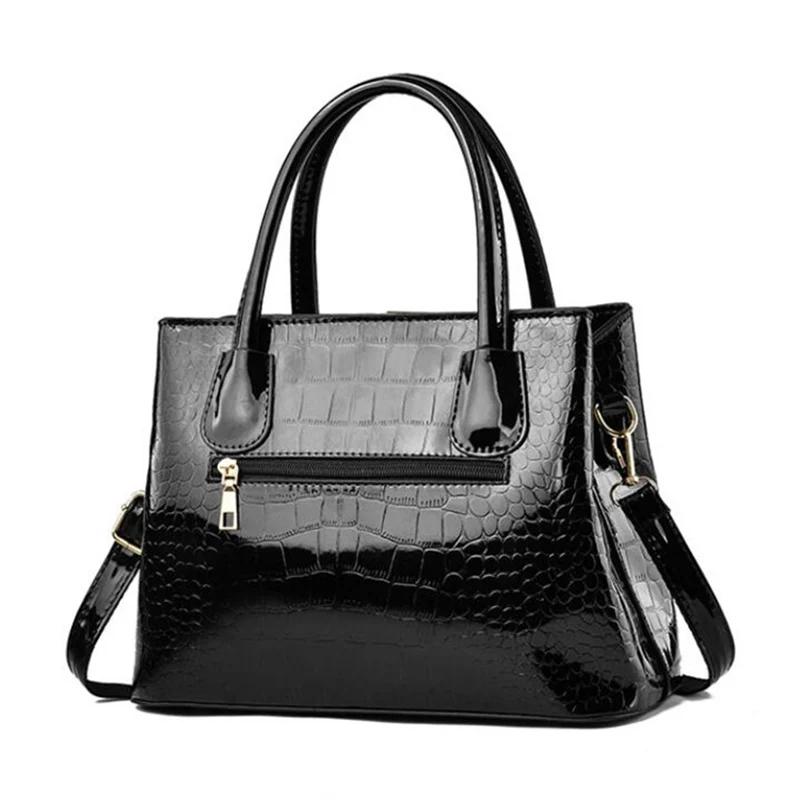 Vintage Top-Handle Shoulder Bags For Women Patent Pu Leather Mother Crossbody Bag Large Capacity Handbag Totes