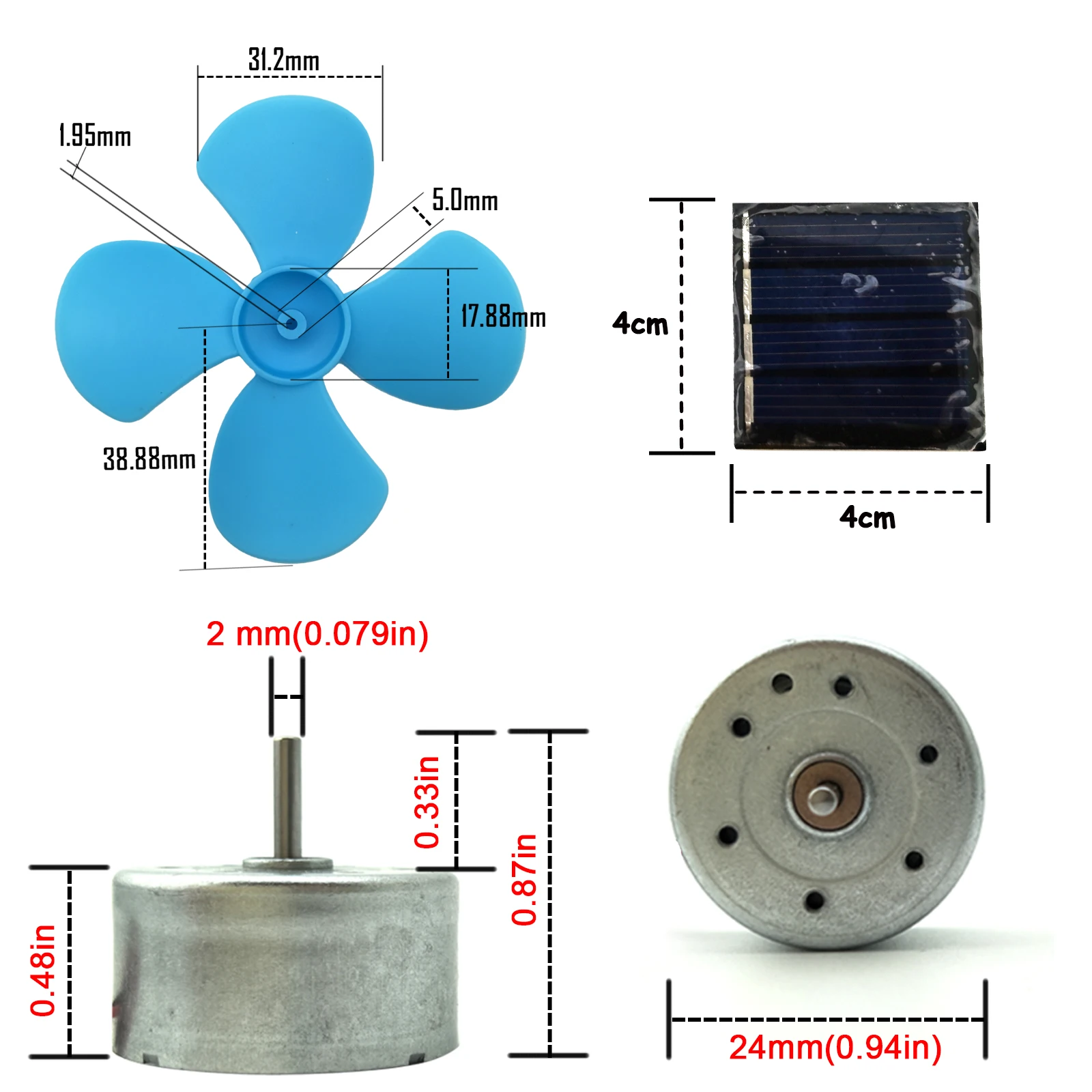 Solar Panel Test Study Research Kit Wind Power Generator DC Motor DIY Fan Science Education Model Experiment Accessories Package