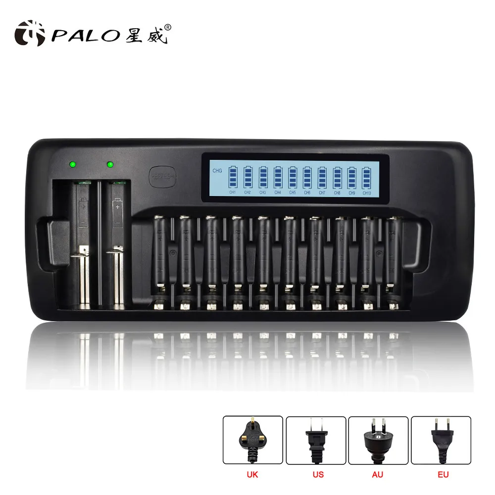 

PALO LCD Battery Charger for 1.2V AA AAA NiMH Battery 18650 14500 18500 26650 3.7V LI-ION battery Smart Charger