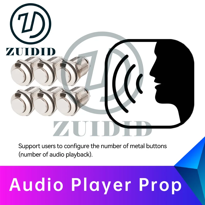 ZUIDID escape room Audio Player Prop  press metal buttons to get clue audios secret room escape game