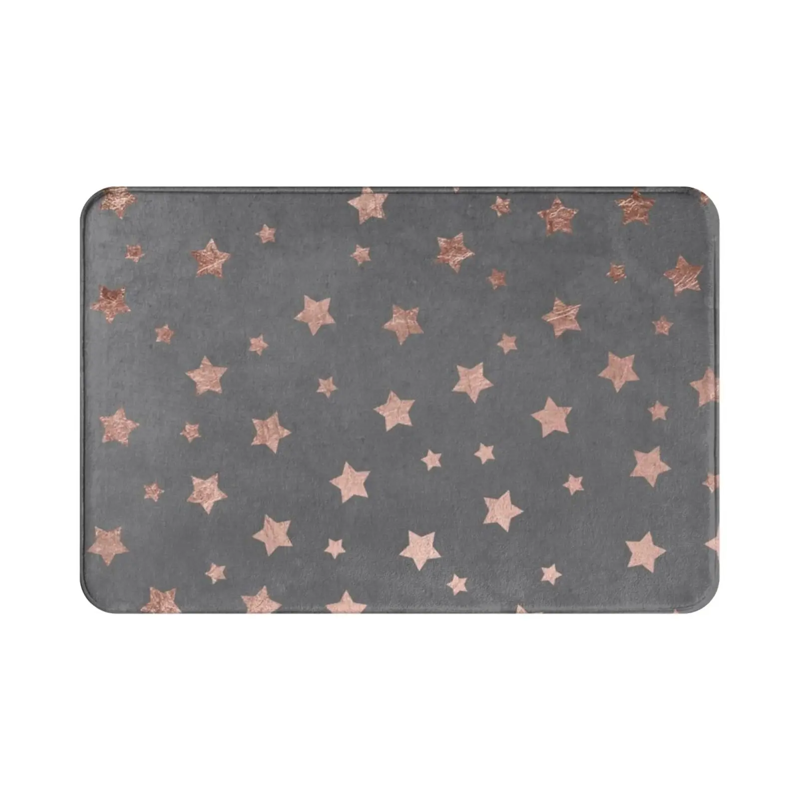 Rose Gold Christmas Stars Geometric Pattern Cement Carpet Mat Rug Cushion Soft Rose Gold Christmas Stars Geometric