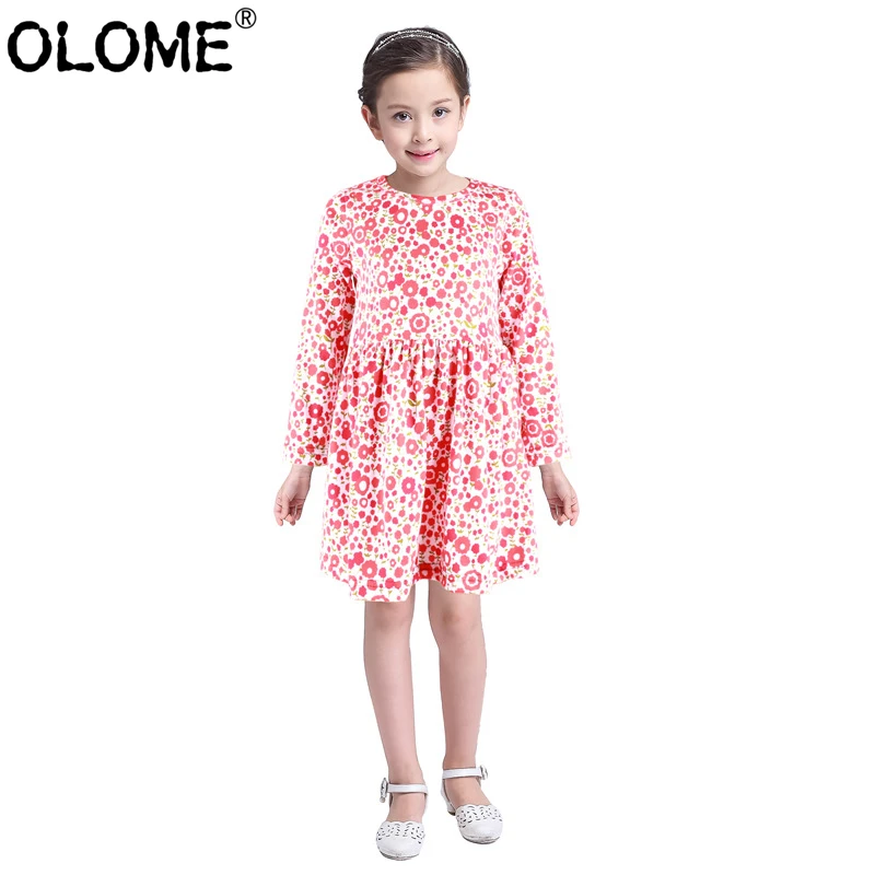 

Kid Girls Dress Children Long Sleeve Skirt Flora Summer Clothes Fashion Toddler T-shirt Skirt Flower Dress 3Years OLOME Baptism