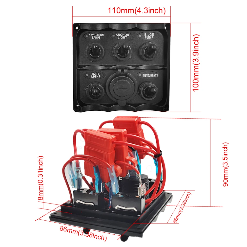 Interruptor de palanca de servicio para yate marino, accesorios de coche, Control multifunción de plástico, 12V