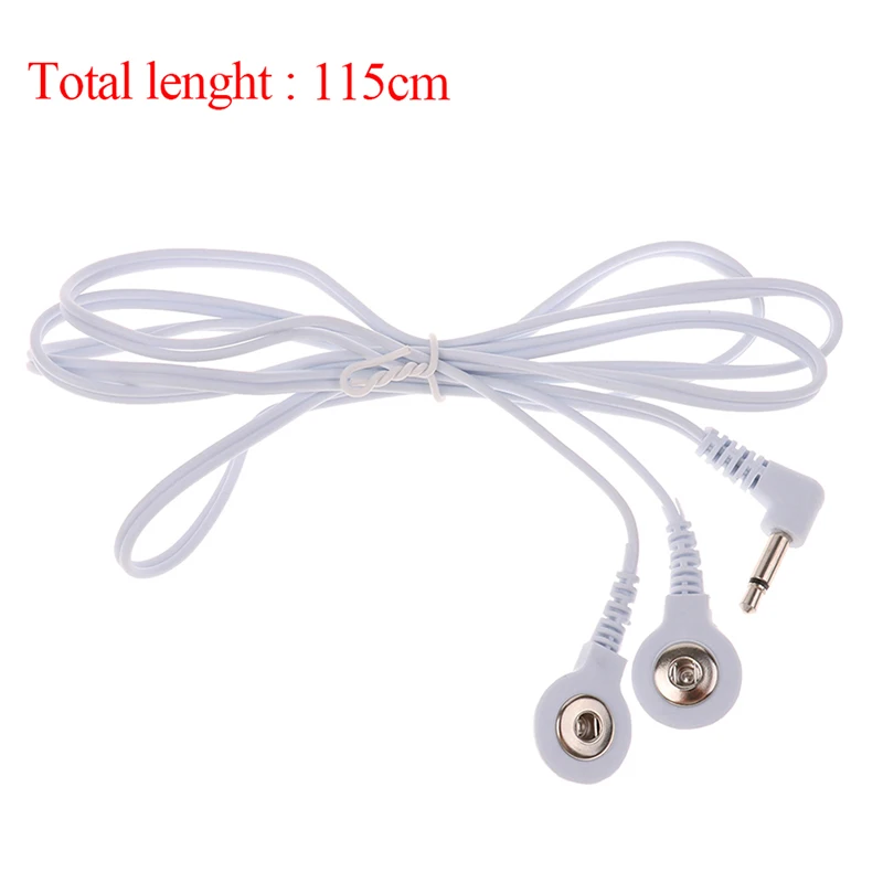 White 2/4Buttons Electric Shock Wires Cable Electrotherapy Electrode Lead For Tens Massager Connection Cable Massage Relaxation