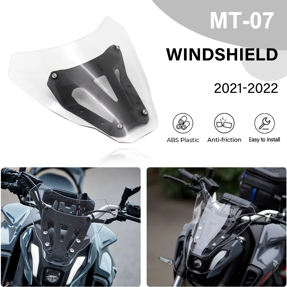 

Motorcycle Parts Windshield Windscreen Wind Shield Deflector Visor Viser 2022 2021 NEW For Yamaha MT-07 MT07 MT 07