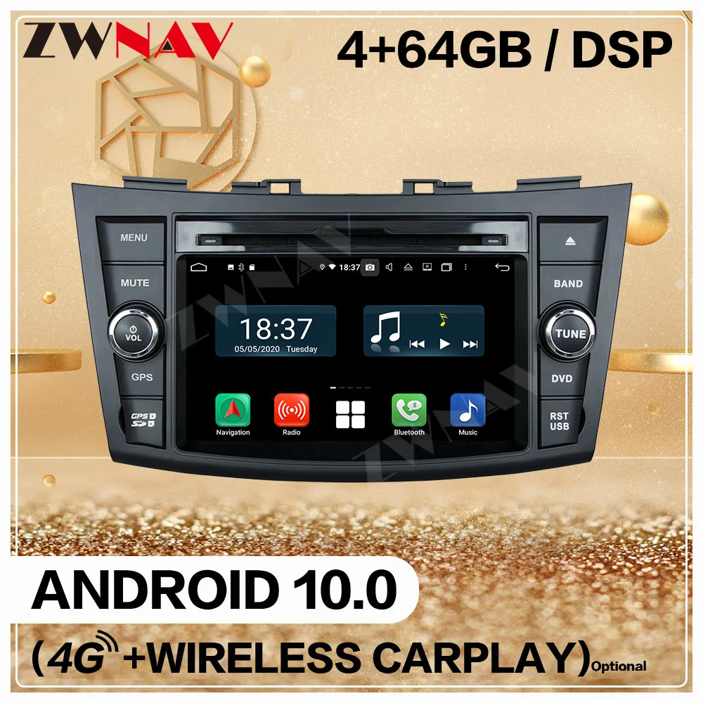 128GB Carplay 2 Din For SUZUKI SWIFT 2011 2012 Android Multimedia Player Screen Audio Radio GPS Navigation Head Unit Auto Stereo