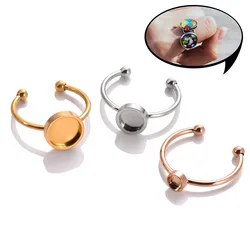 10Pcs/Lot Blank Ring Base Fit Dia 4/6/8/10/12mm Glass Cabochons Cameo Settings Tray Diy Jewelry Making