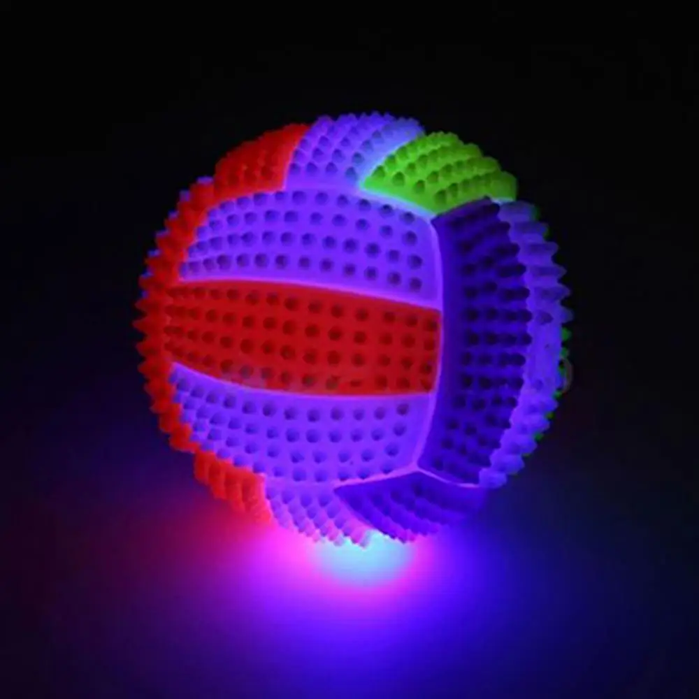 LED Flashing Color Changing Bouncing Massage Hedgehog Ball Body Pain Relief Massage Ball Fitness Volleyball Kid Toy