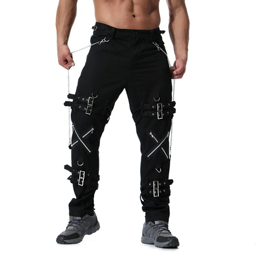 

Nice Pop Arrivals Men fashion hip hop joggers punk rock cargo pants zippers streetwear men vinatge trousers drop shipping ABZ182