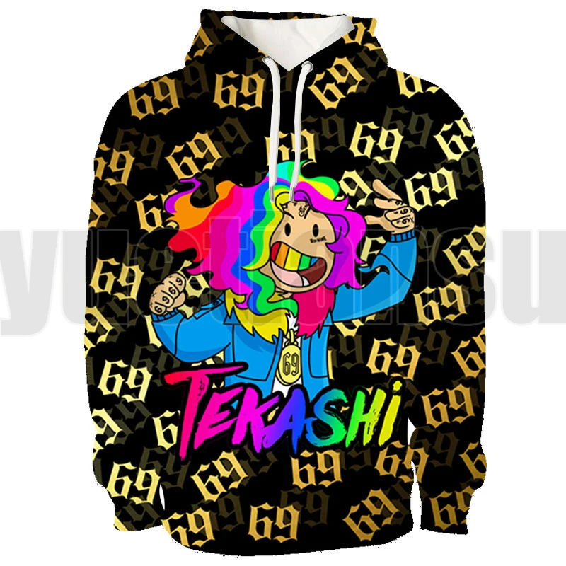 Fashion Gooba 69 Clothes 3D 6IX9INE Hoodie Adult 69 Sweatshirt Long Sleeve Boys / Girls Tracksuit Harajuku Streetwear Pullovers