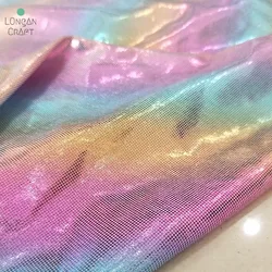 Colorful Shiny Knit Laser Fabric Stage Wedding Decor Bronzed Fabirc For Sewing Dress Dolls 150cm*50cm