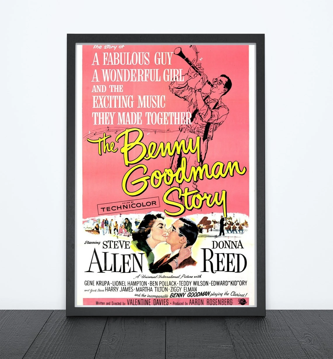 The Benny Goodman Story (1956) Poster Biographical Film Wall Decor Steve Allen and Donna Reed Print Gift