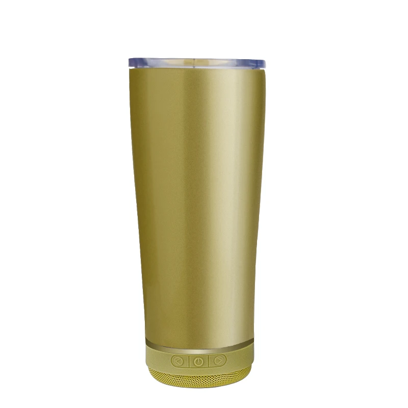 

New Arrival Music Tumbler With Wirless Speaker Waterproof Cup Stainless Steel 18oz Glass Speaker Water Bottle Outdoor Portable