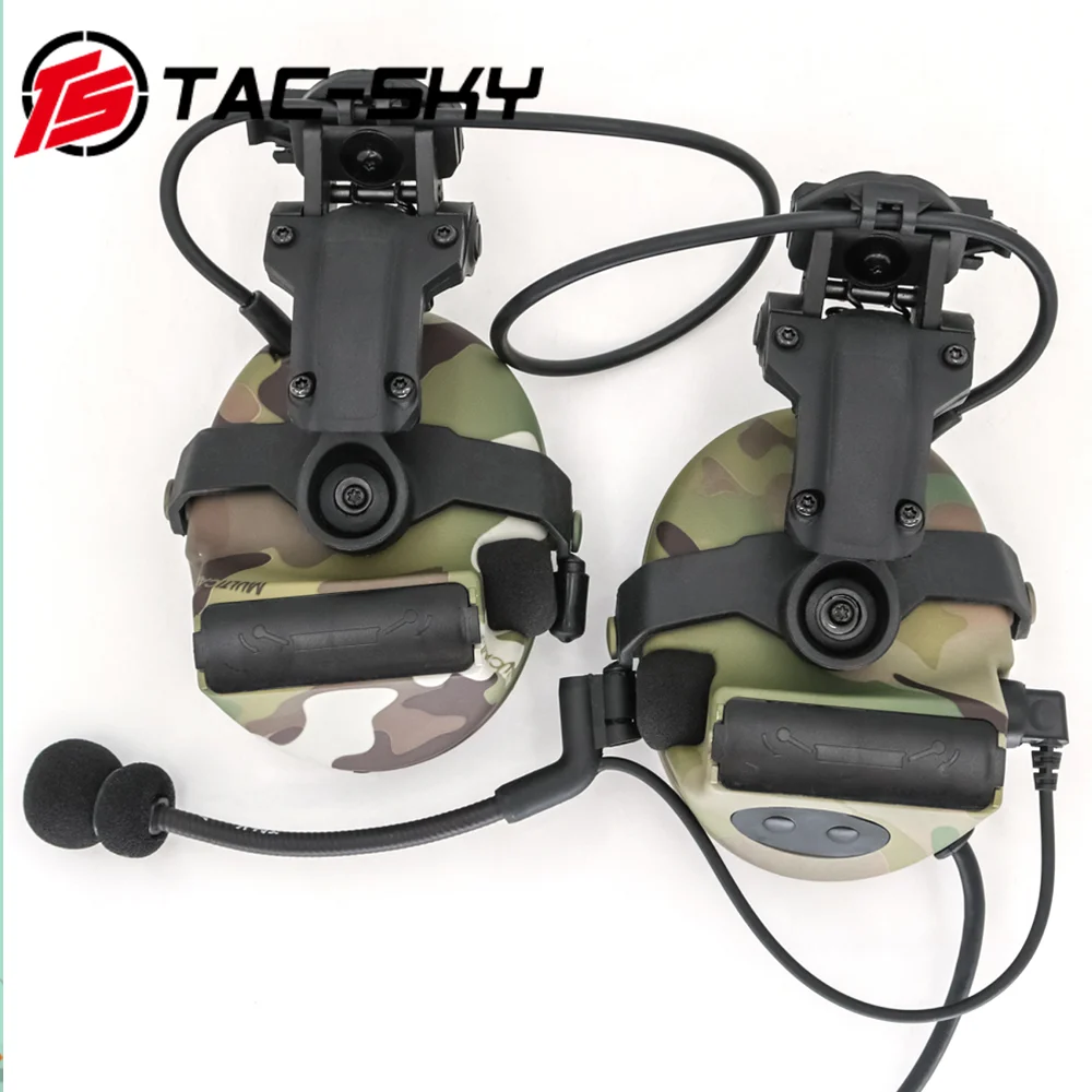 TAC-SKY Tactical Noise Reduction Pickup Headphone COMTA II Helmet ARC Track Bracket Version Suitable For Outdoor Hunting Sports