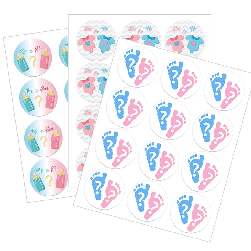 Gender Reveal Team Boy Team Girl Stickers Boy or Girl He or She Tags Labels Party Creative Decoration Baby Shower Supplies