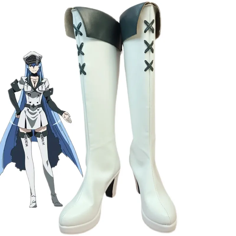 Akame ga KILL Esdeath Shoes Cosplay Shoes Boots Game Anime Halloween RainbowCos0 W1054