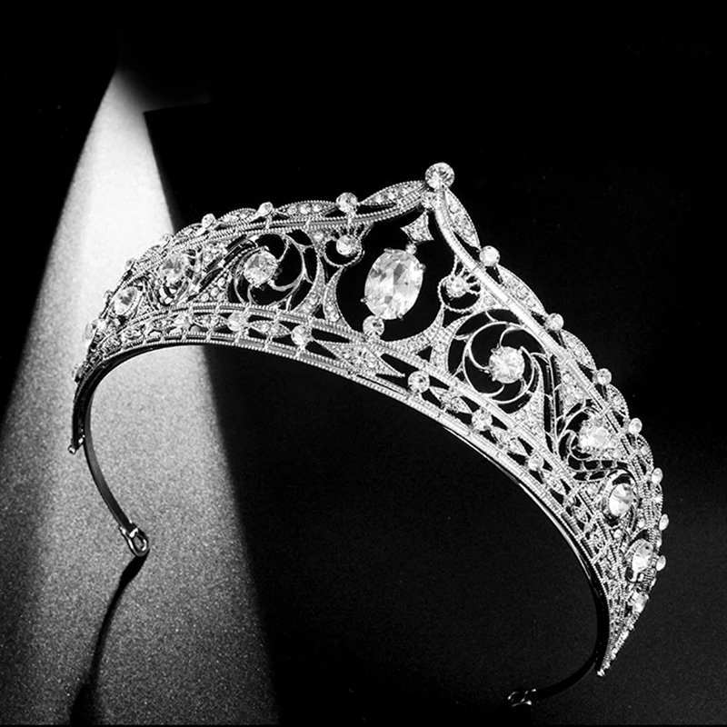 GS11591 europa i amerykańska cyrkon Bridal Hairpiece Alloy Rhinestone pałac ślubne nakrycie głowy księżniczka korona królowej Tiara