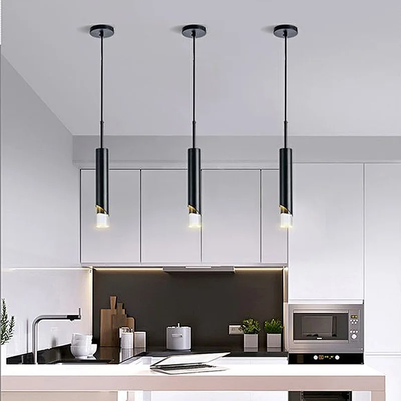 

Nordic Minimalist LED Pendant Lamps Kitchen Island Acrylic Chandelier For Restaurant Living Room Office Study Lighting