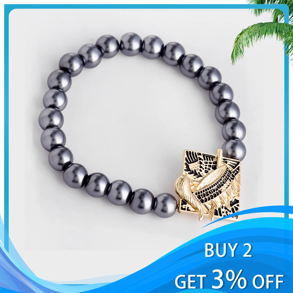 Cring Coco Charm Pearl Bracelet Fashion Bead Letter Hawaiian Samoa Polynesian Beads Bracelets Dropshipping Jewelry for Women