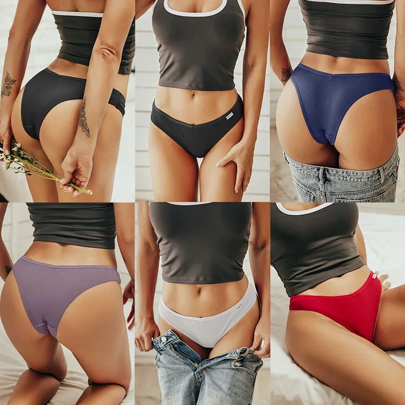 5PCS/Set Cotton Lingerie Panties Sexy Underwear Women Briefs Tangas Female Underpants Pantys Thong Panties Bikini Solid 13 Color