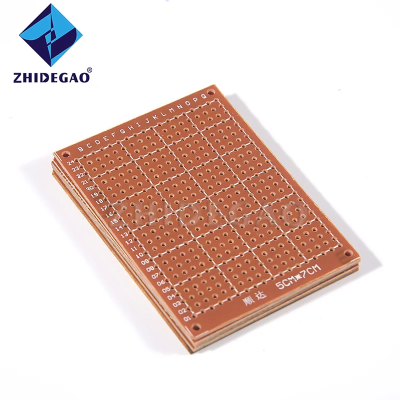 ZHIDEGAO 10 stücke 5x7cm 5cm 7cm DIY Prototype Papier PCB Universal Board gelb