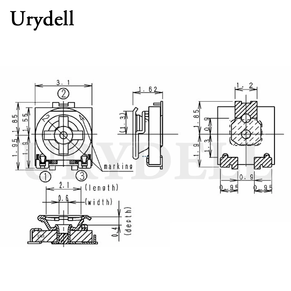 10pcs 3*3 Trimmer Resistance Potentiometer SMD 3X3 Adjustable Variable Resistor 100 200 1K 2K 5K 10K 20K 50K 100K 200K 500K Ohm