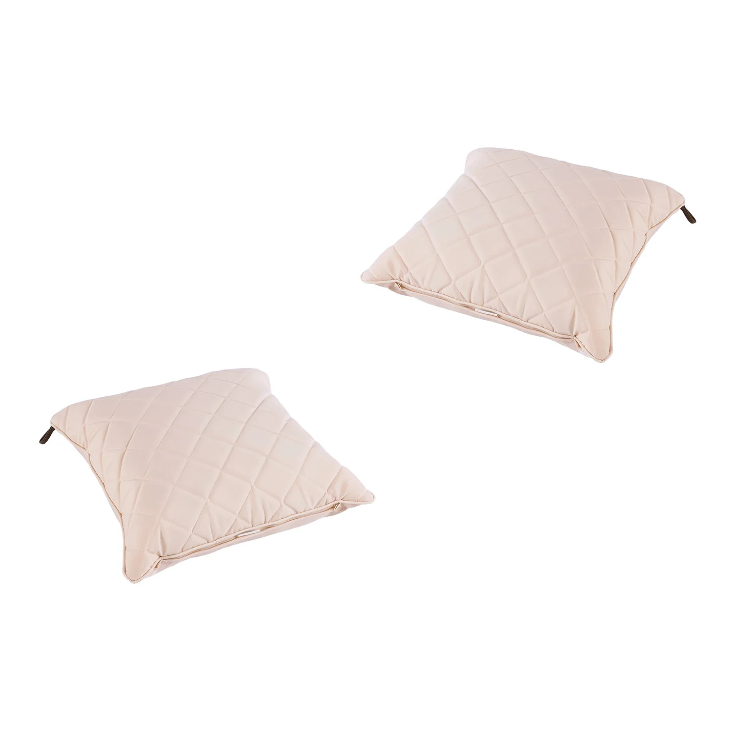 2 Pack outdoor decorative cushions beige, size 40x40x15 cm, water repellent, removable, outdoor cushions, garden cushion, outdoor pillows, chair and armchair cushions