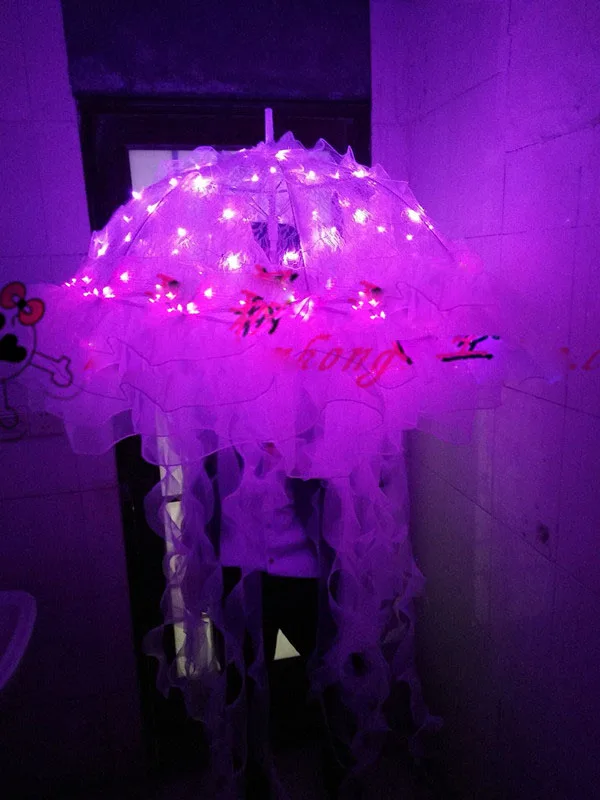 luminous umbrella Valentine's day jellyfish umbrella stage performance LED jellyfish umbrella nightclub bar gogo costumes