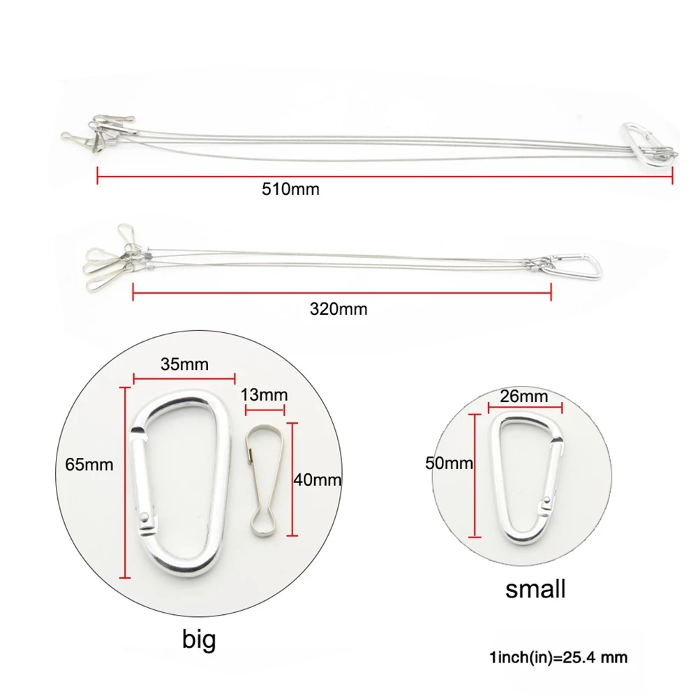 1 tas 4 buah/set Kit suspensi lampu baja tahan karat tali gantung, kait kabel galvanis, perlengkapan lampu tumbuh gantung 15kg