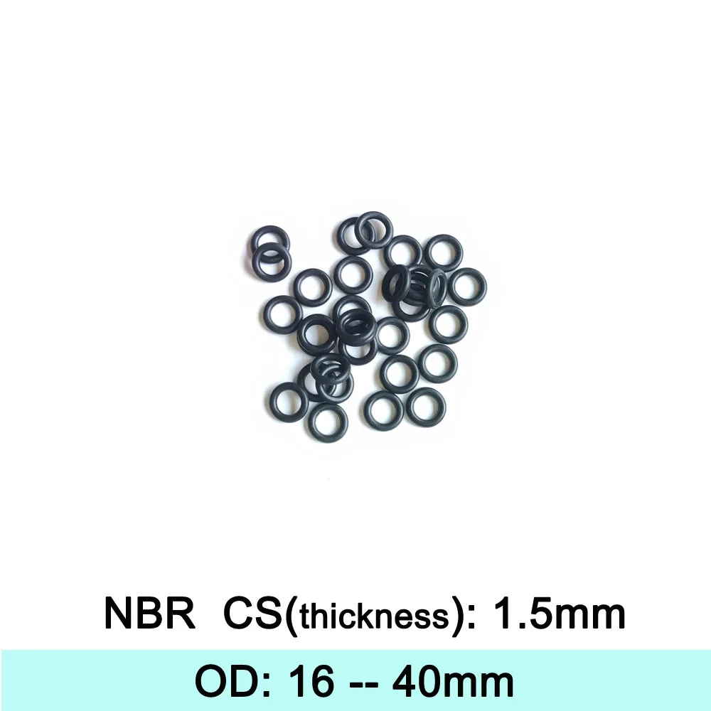 NBR Rubber Ring Gasket C/S 1.5mm  OD 16/17/18/19/20/21/22/23/24/25/26/27/28/29/30/31/32/33/34/35/36/37/38mm O Ring Seal Washer