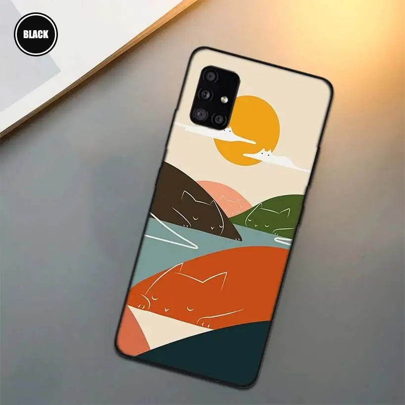 Casing Lanskap Jepang Gunung Fuji Seni Abstrak Coque untuk Samsung Galaxy A52 A72 A71 A51 A41 A31 A70 A50 A40 A30 A20E A10 A6 A7