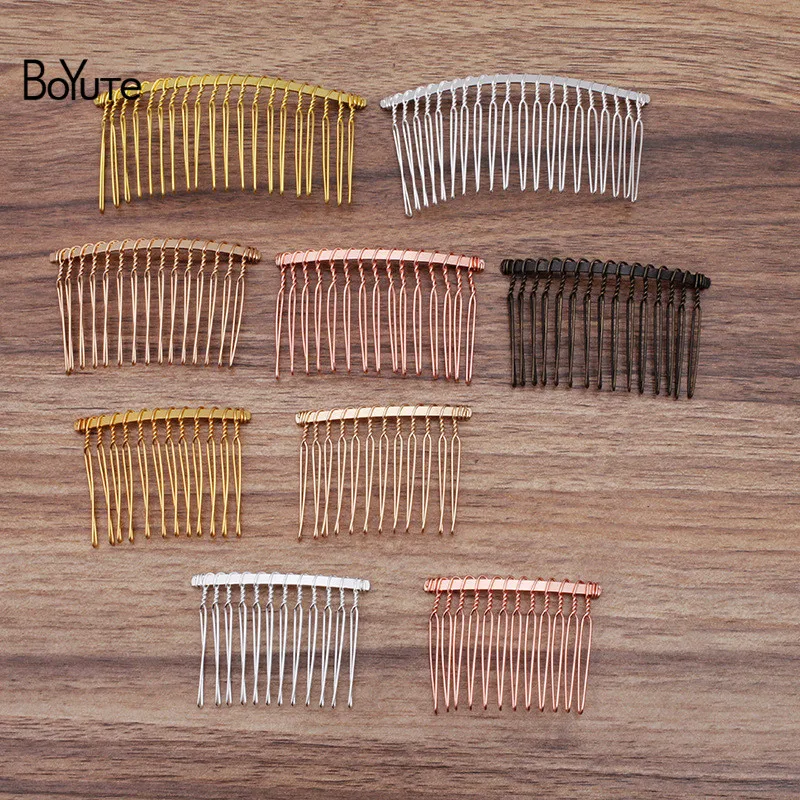 BoYuTe (20 Pieces/Lot) 12-15-20-25 Teeth Metal Iron Wire Hair Comb Diy Hair Jewelry Accessories Handmade Materials