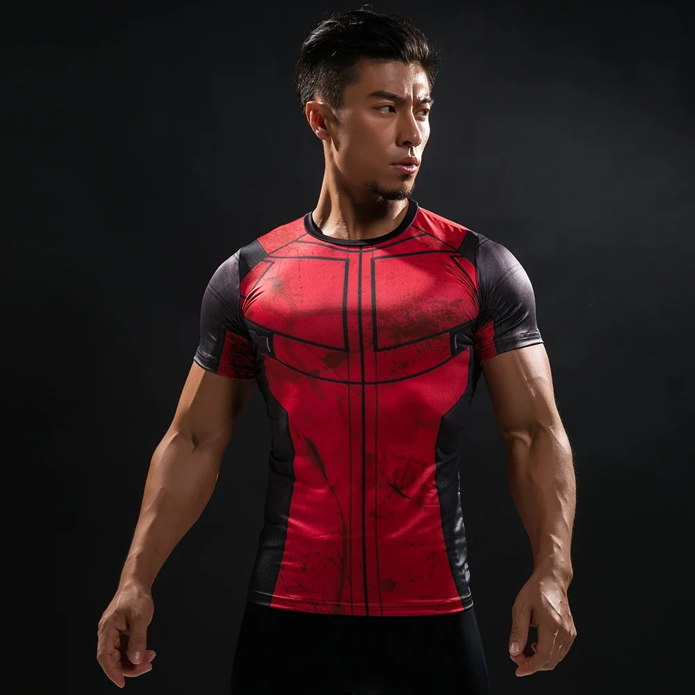 Hot Sale 3D Printed Comics T-shirt Men Summer Fashion Short Sleeve Tshirt Compression Cosplay Costume Men T Shirt Tops Tees