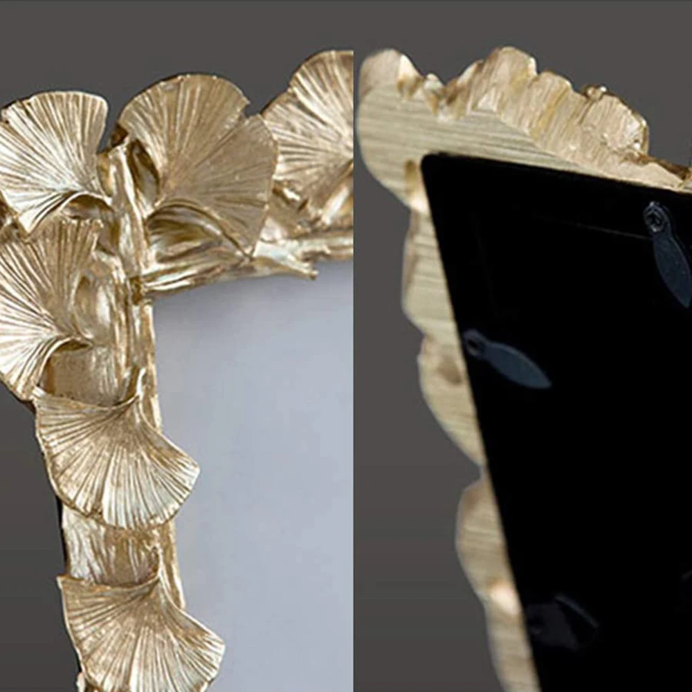 Creative retro golden picture frame American Ginkgo leaf suitable for decorative painting 4 inch 6 inch photo frame