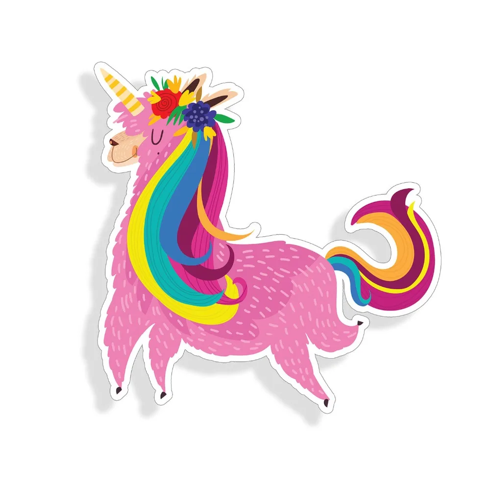 

Llamacorn Llama Sticker Magical Car Cup Laptop Rainbow Bumper Wall Door Decal