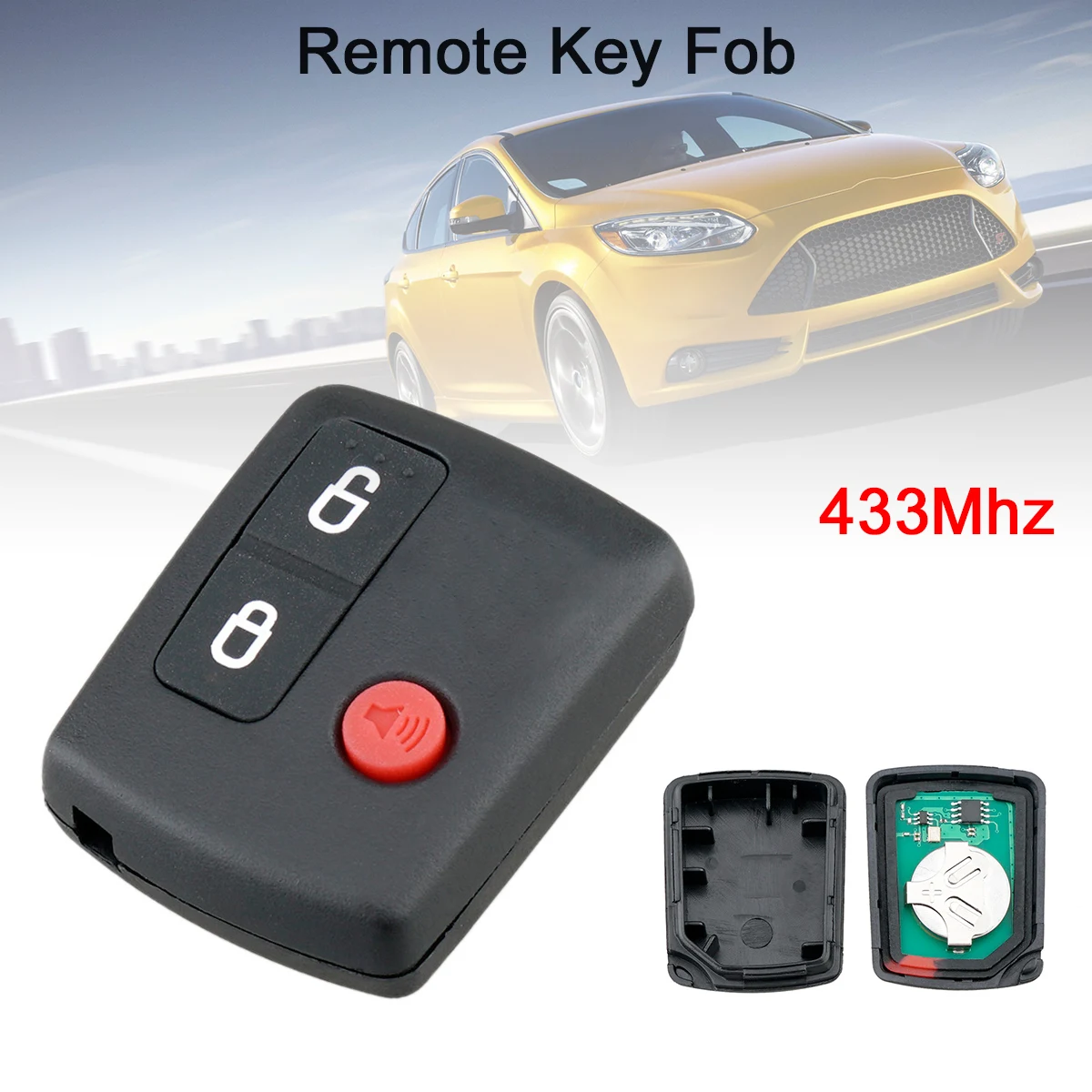 433Mhz 3 Buttons Remote Car Key Keyless Entry Transmitter Auto Car Key Replacement for SX Territory XR6 XR8 Ford Falcon BA BF