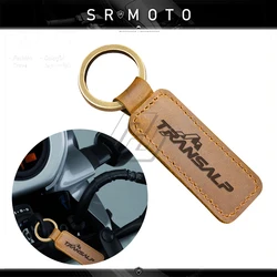 Motorcycle Cowhide Keychain Key Ring Case for Honda XL700VA XL600V 400V Transalp