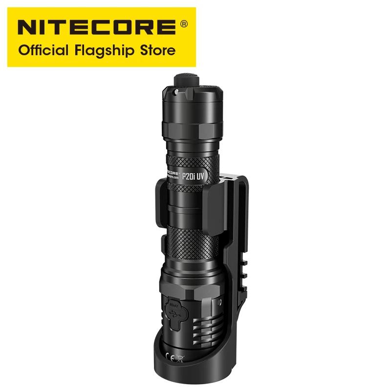 NITECORE P20i UV 1800 Lumens Self DefenseTactical Flashlight Rechargeable Dual Light Source UV Searchlight With NL2140i Battery